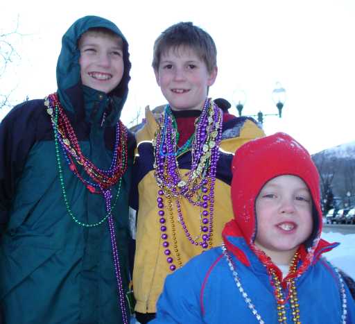 bead-covered kids